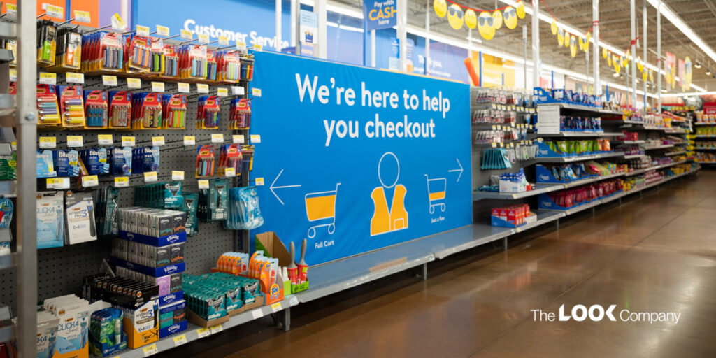 wayfinding in Walmart to help guide the retail shopping experience.