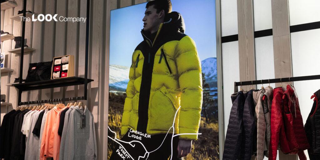 a lightbox display within a retail environment showcasing different fashion retail solution options.