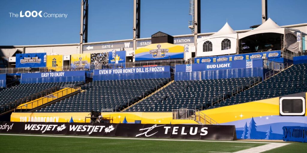 Grey Cup 2025 Stadium view - SEG Fabric vs. Rigid Signage